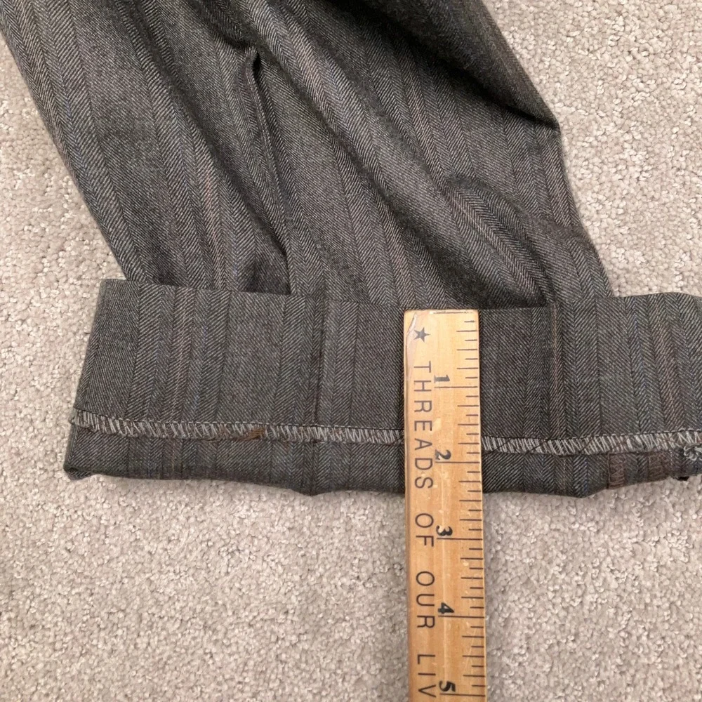 Hart Schaffner Marx Suit Mens 44R Gray Herringbone Pinstripe Heritage Career‎